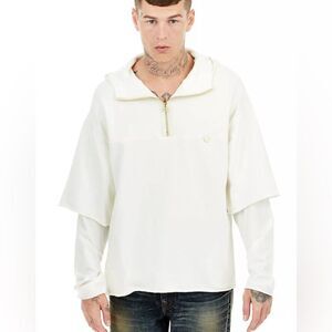 True Religion Brand Jeans DOUBLE LAYER PULLOVER Hoodie 100187- Size Large